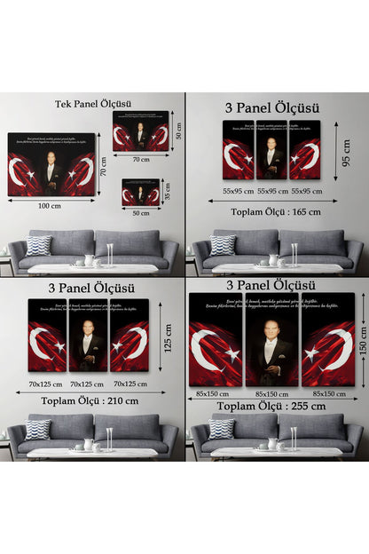 Beni Görmek Demek, Mutlaka Yüzümü Görmek Demek Değilidir Yazılı Atatürk Tablosu-5075