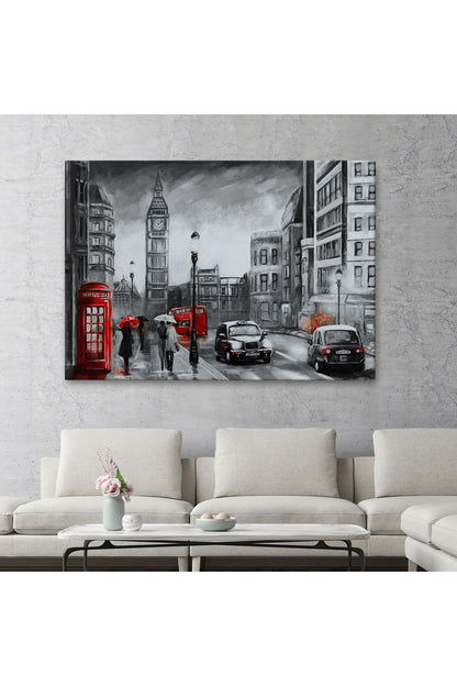 Ingiltere Londra Yağlıboya Görünüm Dekoratif Tablo-3543