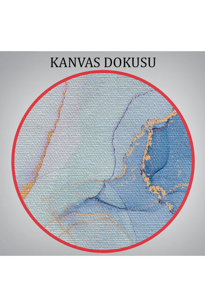 Mürekkep ve Alkol Elementleri ile Mermer Deseni Verilmiş Kanvas Tablo-5044