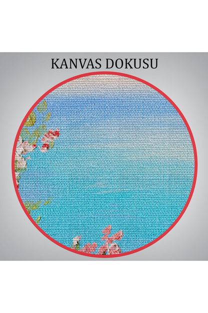 Deniz Manzaralı Güzel Ev Dekoratif Kanvas Duvar Tablosu-3439