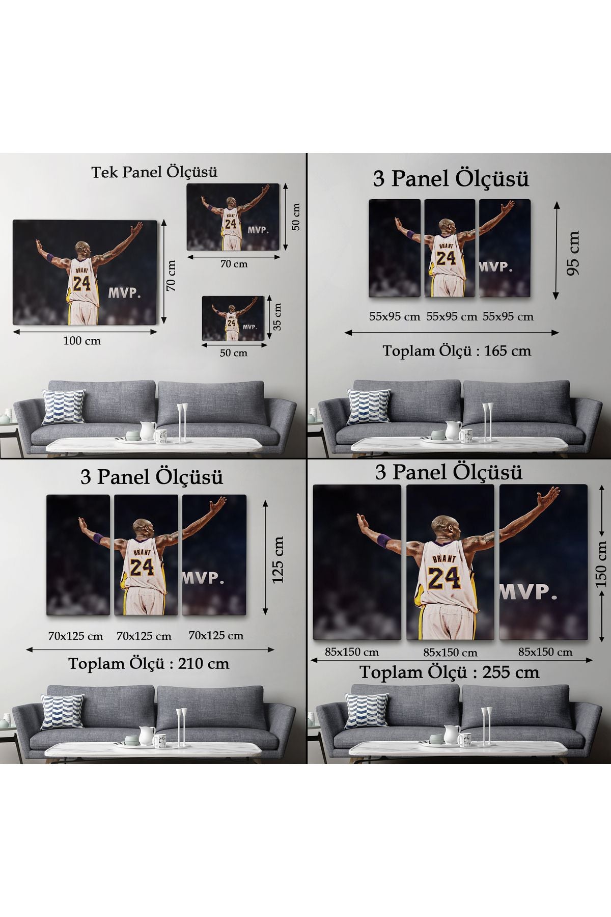 SZ KVS1-Dekoratif Duvar Tablosu-Kobe Bryant Black Mamba Lakers'ta Kanvas Tablo 5152