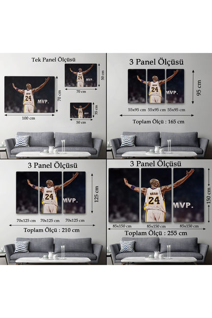 SZ KVS1-Dekoratif Duvar Tablosu-Kobe Bryant Black Mamba Lakers'ta Kanvas Tablo 5152