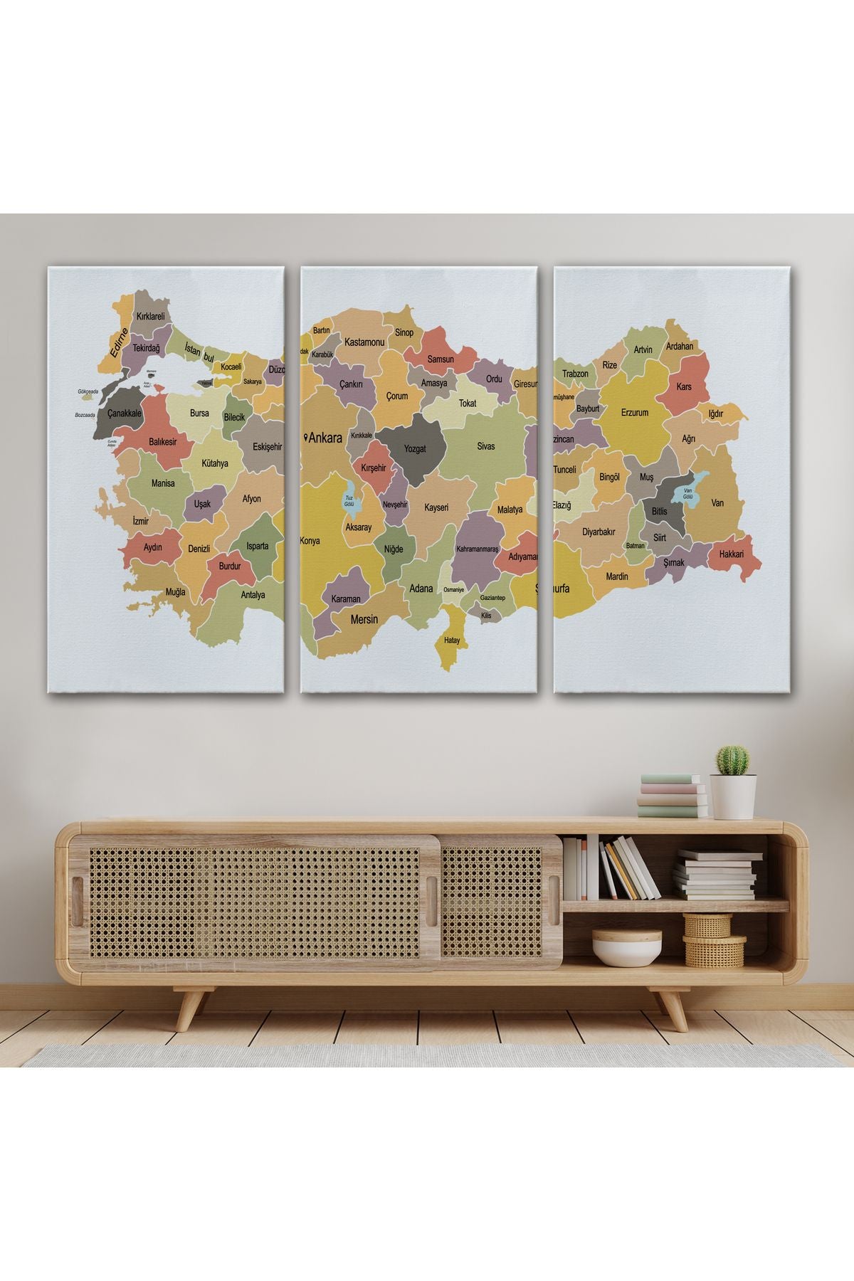 Türkiye Haritası Kanvas Tablo Eğitici ve Öretici Dekoratif Tablo Tablo 3126