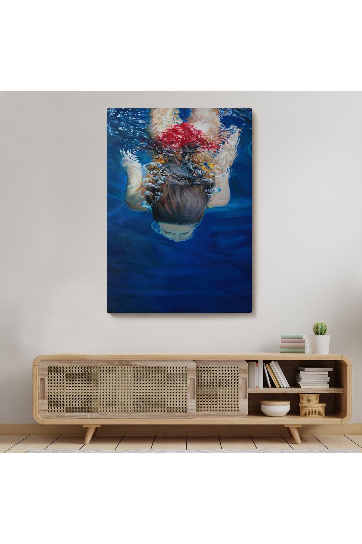 Su Altında Yüzen Kız Tablosu-6318