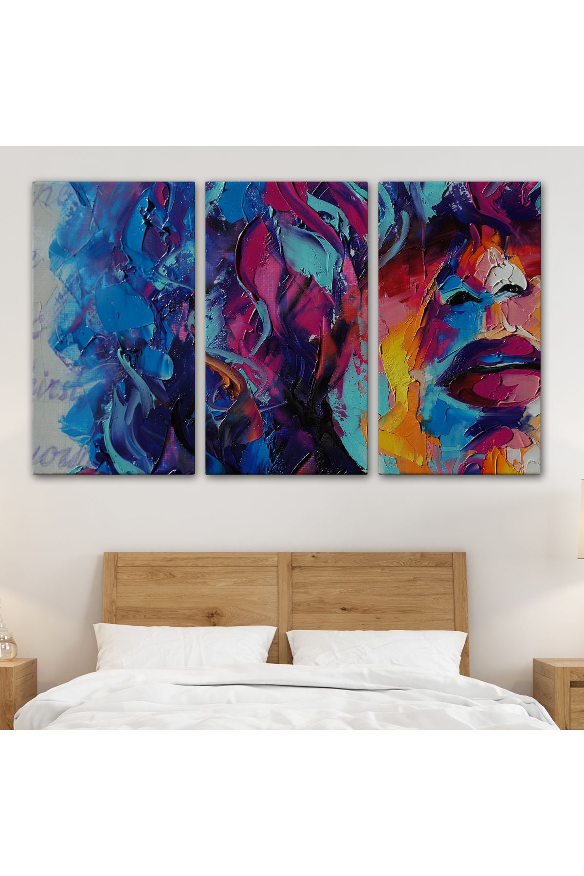 Güzel Kızın Soyut Resmi Yağlıboya Görünüm Dekoratif Kanvas Duvar Tablosu-3755