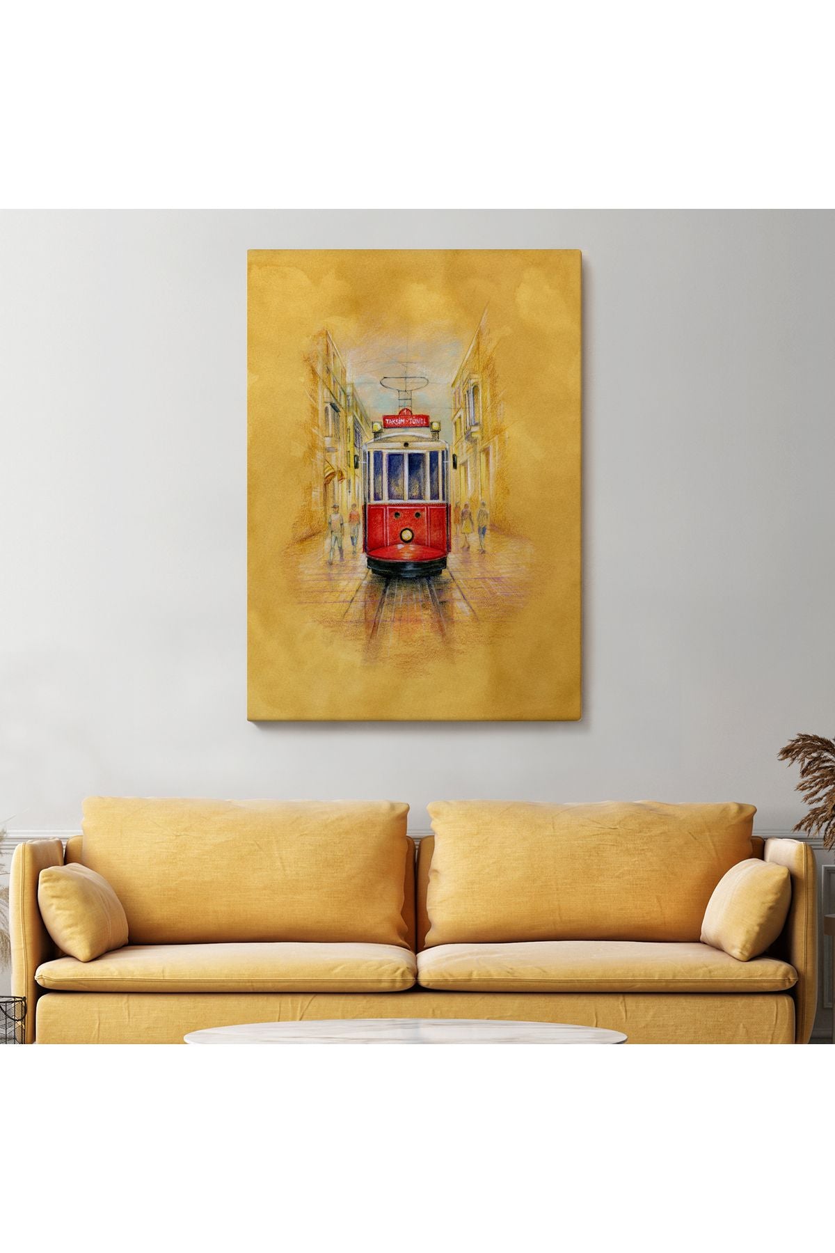 DB HG İstiklal Caddesi ve Tarihi Tranvay Duvar Tablosu-5987