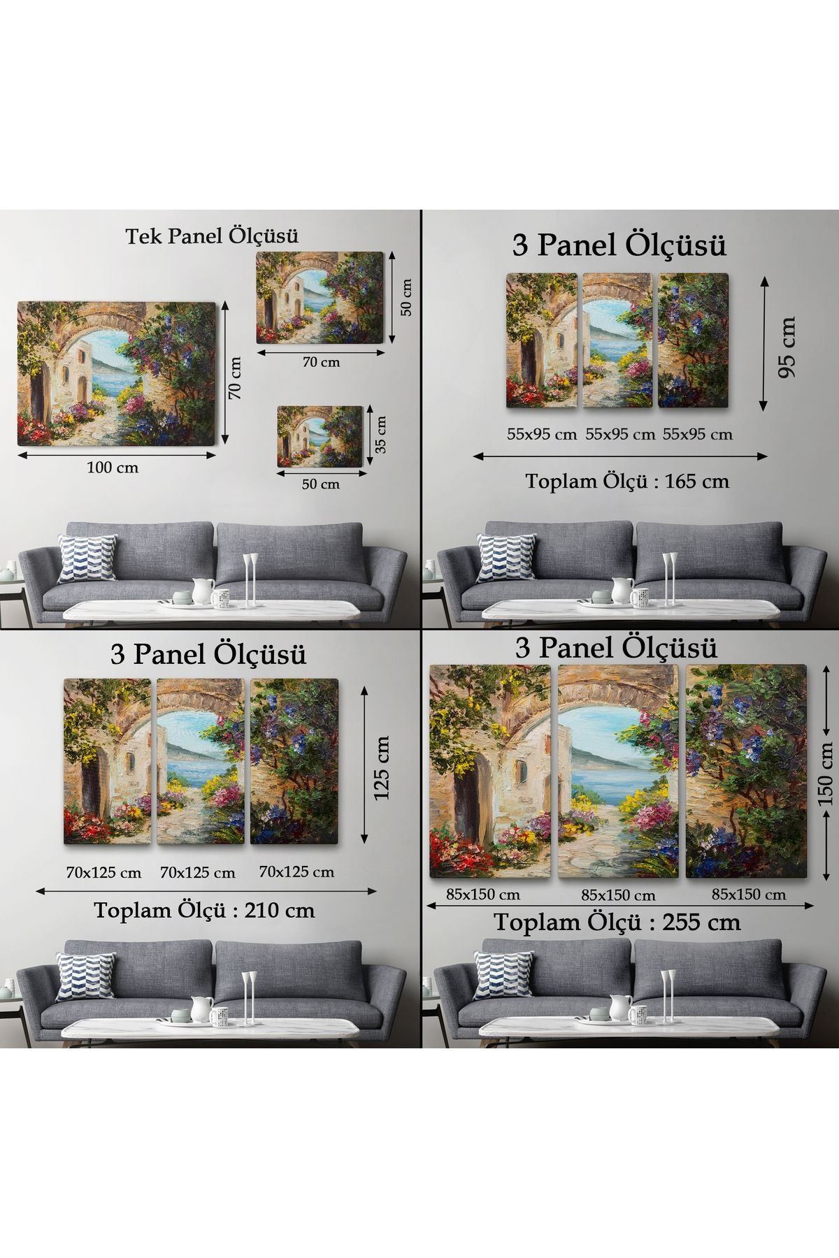 Yaz Manzarası Yağlıboya Görünüm Dekoratif Kanvas Duvar Tablosu-3476