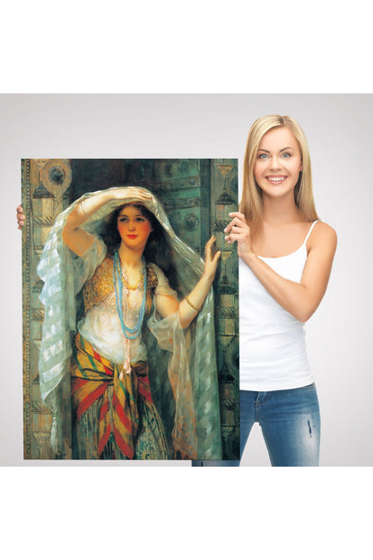 Dekoratif Duvar Tablosu-Kapıdan Bakan Cariye Eseri Arthur Wontner  Kanvas Tablo 6451