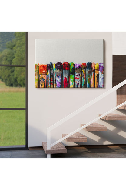 Sanatsal Tuval Üzerinde Renkli Yağlı Boya Sanatçı Fırçaları Tablo-1199