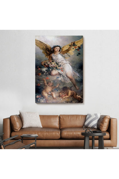 Küçük Melekler ve Annesi Duvar Tablosu-6395