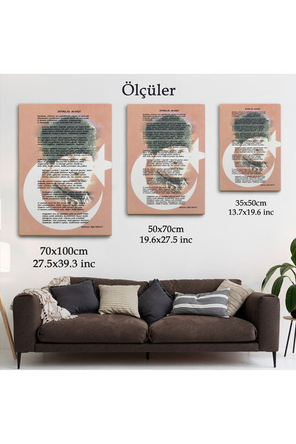 DB İstiklal Marşı Dekoratif Duvar Tablosu-6466