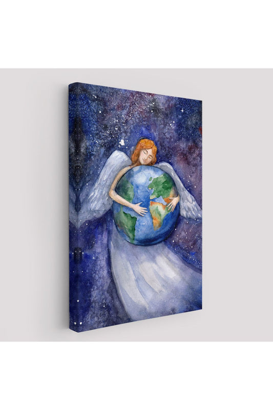 Dünyayı Kucaklayan Melek Duvar Tablosu-6000