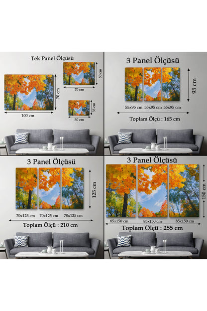 Sarı Yapraklı Sonbahar Manzarası Duvar Tablosu-1236