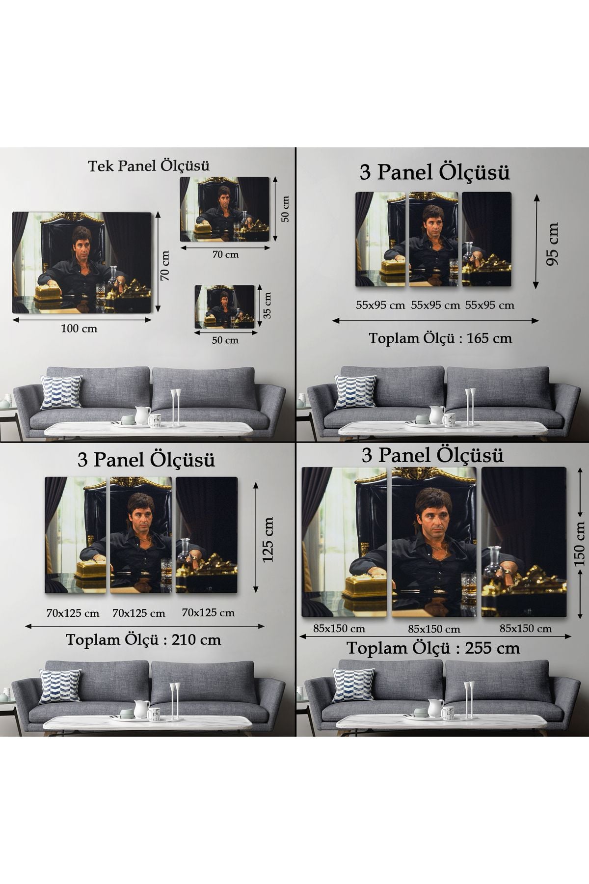 Scarface Alpacino İtalyan Mafya Kanvas Tablo-5137