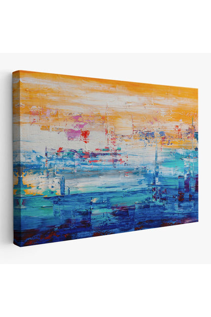 Soyut Yağlıboya Görünüm Dekoratif Kanvas Duvar Tablosu-3720