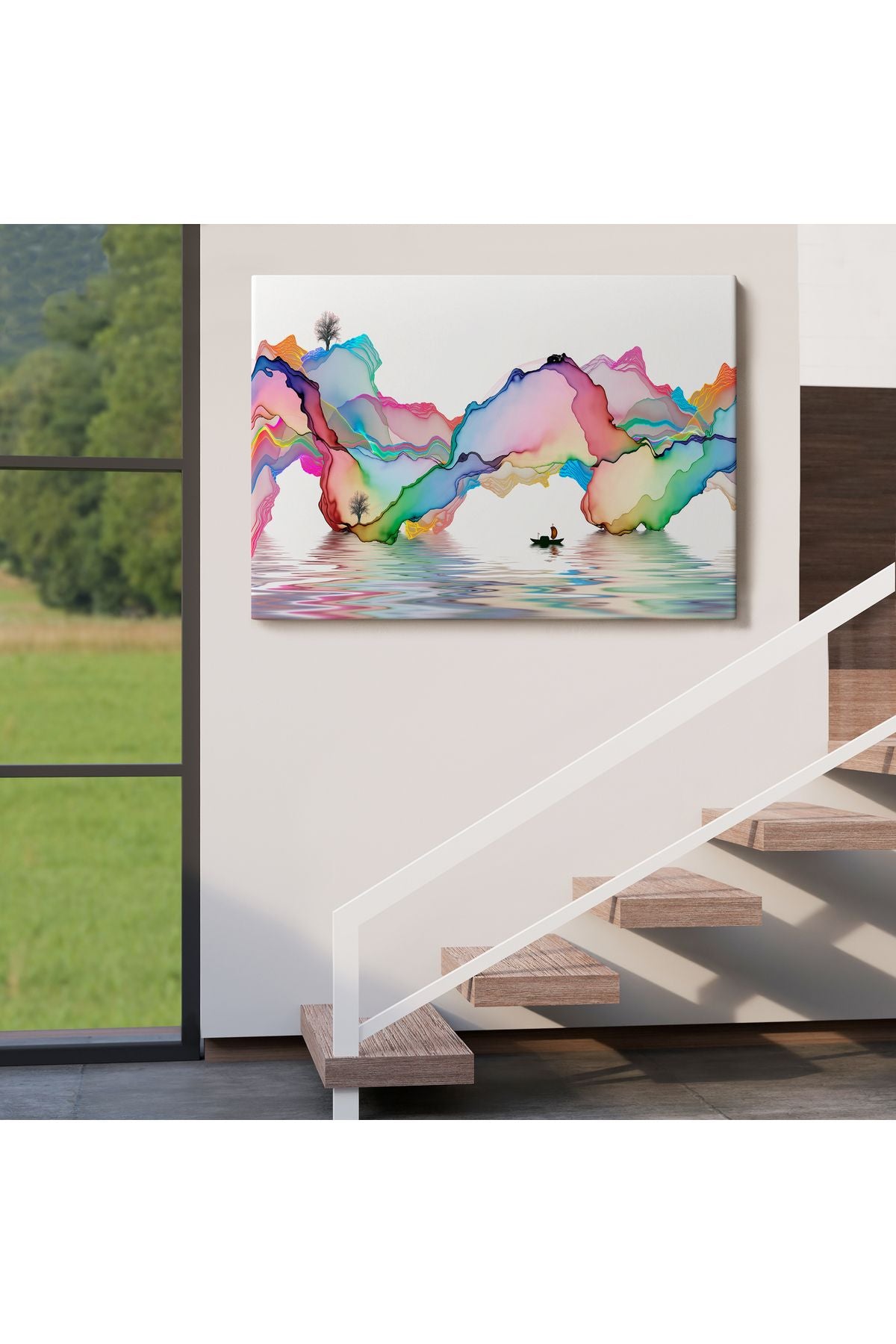 Soyut Mürekkep Sanatı Dekoratif Kanvas Duvar Tablosu-3680