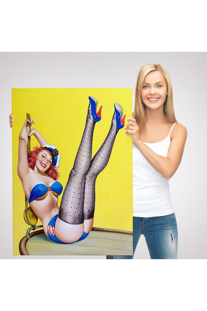 Amerikalı Güzel Kadın Çizgi Roman Kapağı Duvar Tablosu-6231