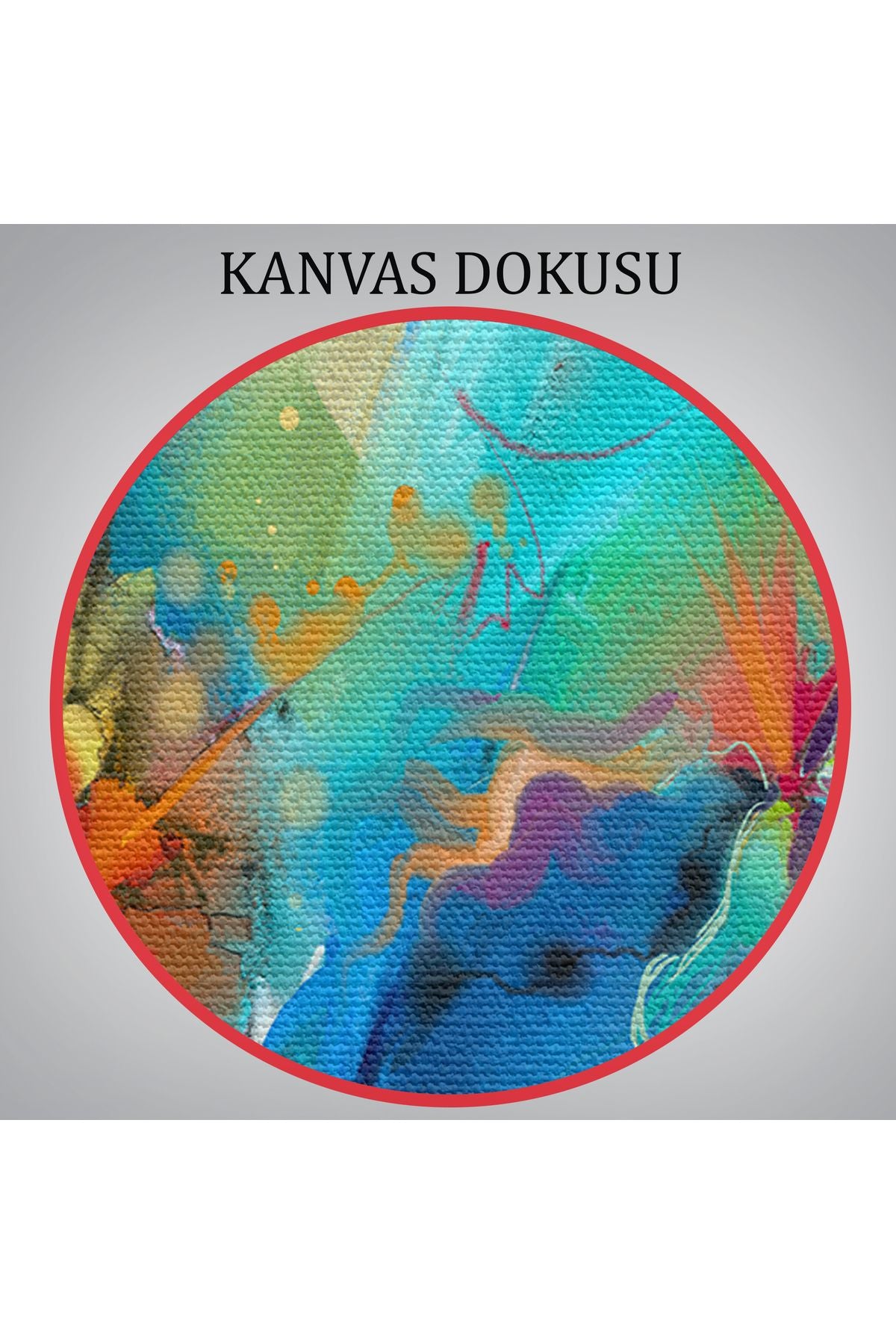 Soyut Fırça Darbeleri İle Yağlıboya Görünüm Dekoratif Kanvas Duvar Tablosu-3561