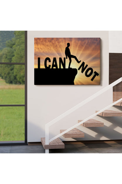 Yapamam, Ayakta Uçurum Kelimeyi Zorlar Kanvas Tablo, Ben Yapabilirim, Motivasyon-5409