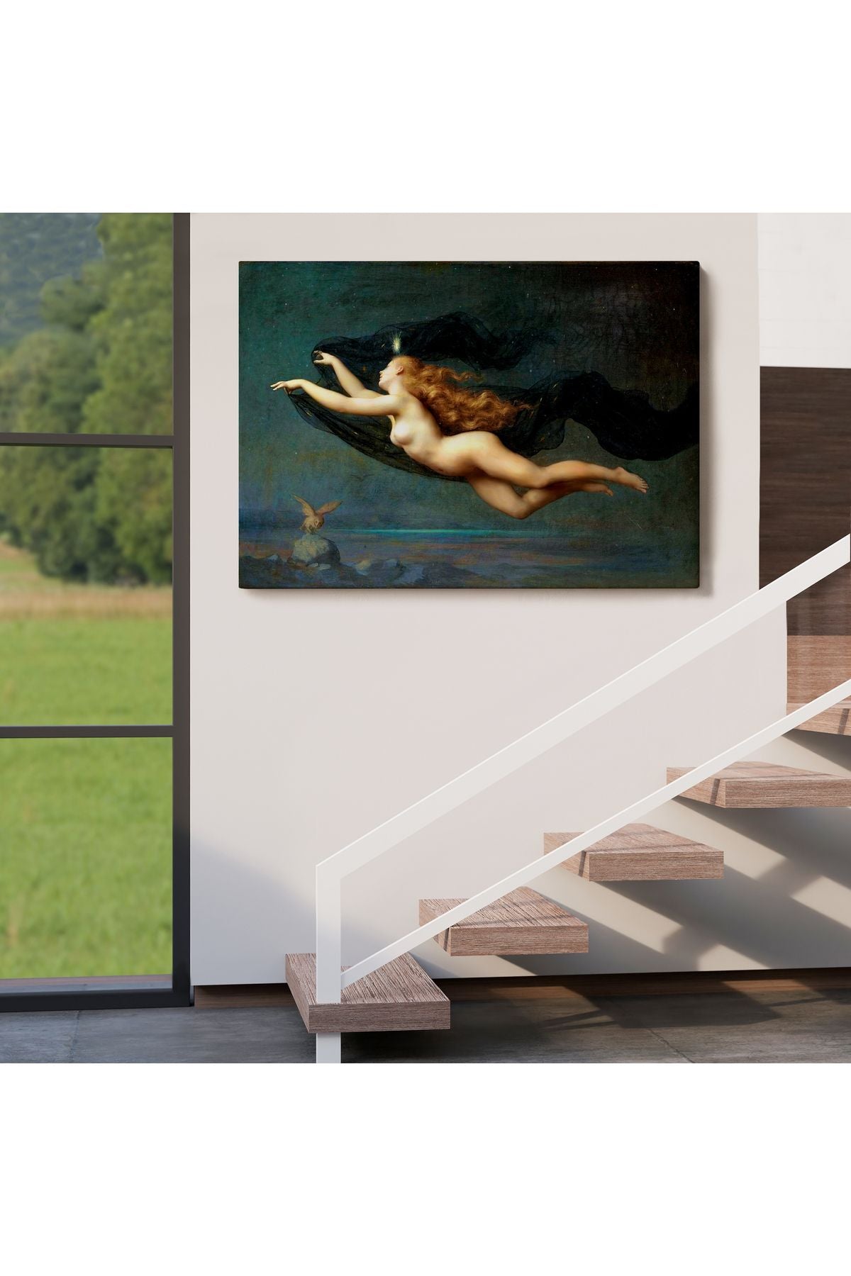 La Nuit by Auguste Raynaud Kanvas Duvar Sanatı Tablo, Klasik Sanat-5406