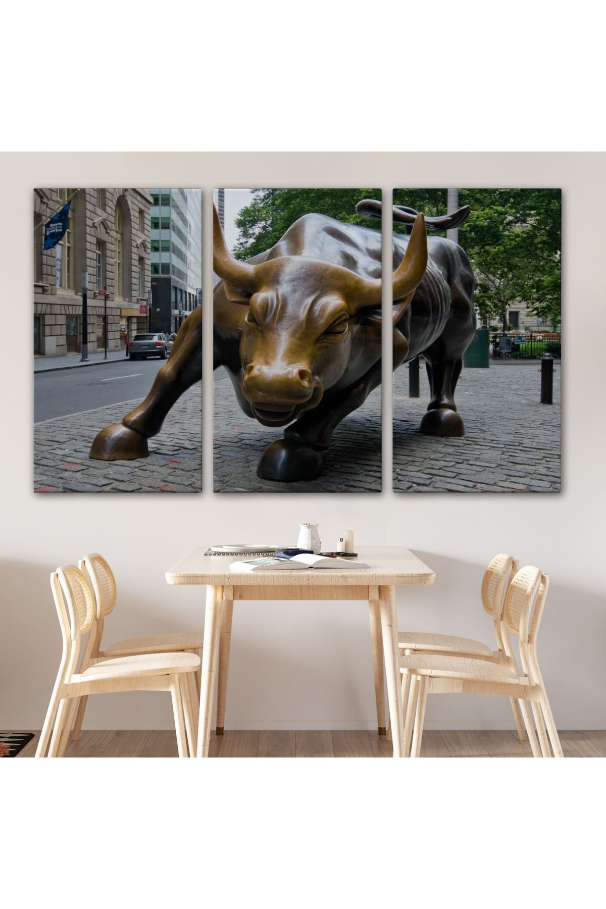 New York Boğa Heykeli Kanvas Tablo / Charging Bull-5160