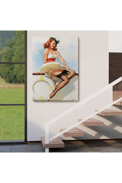Sexi Denizci Kadın Dekoratif Duvar Tablosu-6432