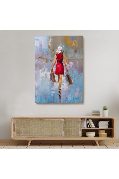 Terk Eden Kadın Yağlıboya Görünüm Dekoratif Kanvas Duvar Tablosu-5956