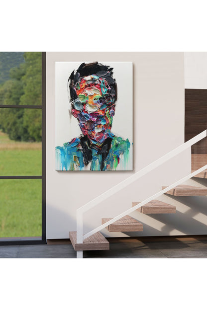 Soyut Erkek Portresi Yağlıboya Görünümlü DuvarTablosu-6320