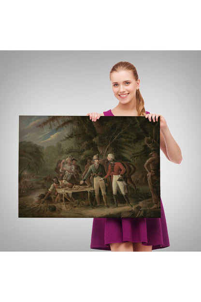 General Francis Marion Bir İngiliz Subayı Yemeğini Paylaşmaya Davet Eden Tablosu-6547