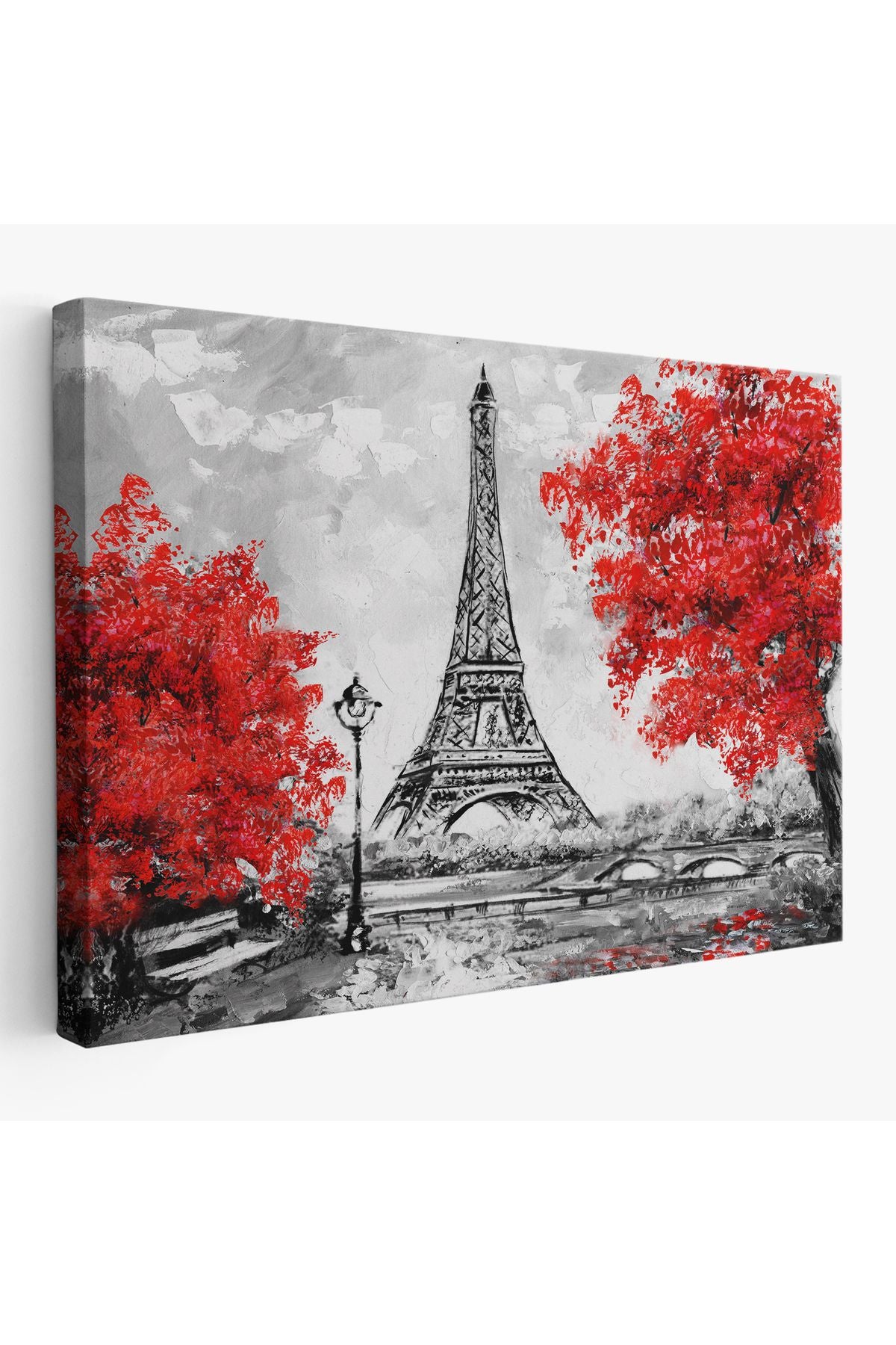Paris Etfel Kulesi Yağlıboya Görünüm Dekoratif Kanvas Duvar Tablosu-3508