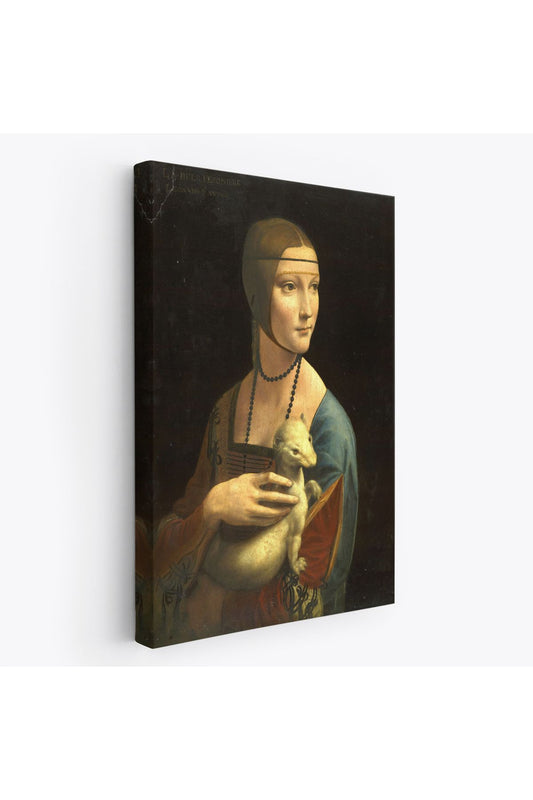 Ermine Leonardo Da Vinci'nın Kakımlı Kadın Eseri Kanvas Tablo / The Lady with Bangs-5113