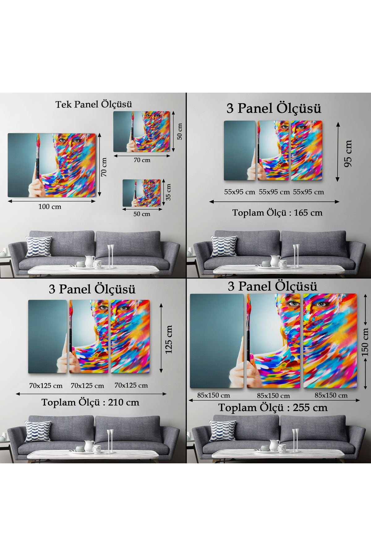 Sanatçı Kadın Dekoratif Kanvas Duvar Tablosu-3455