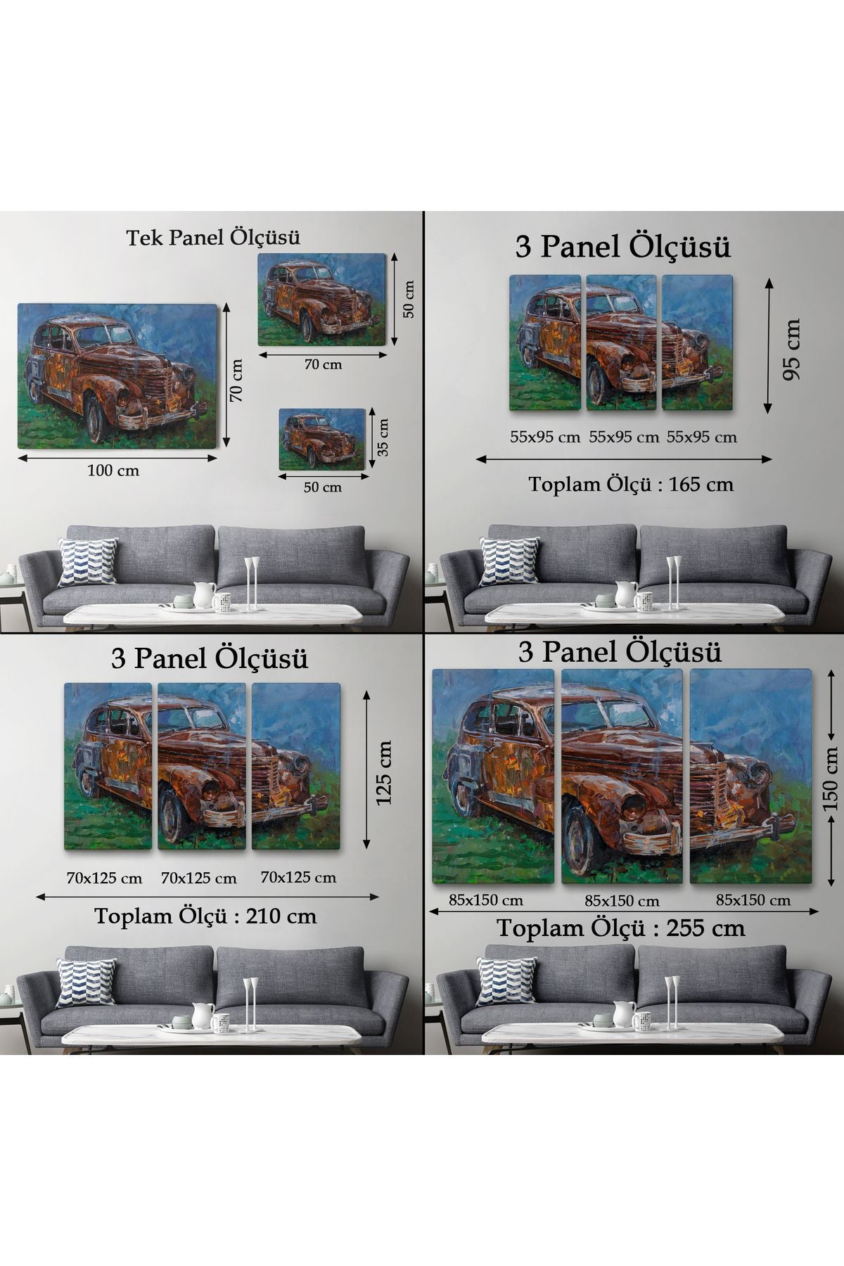 Paslı Eski Araba Dekoratif Duvar Tablosu-3531