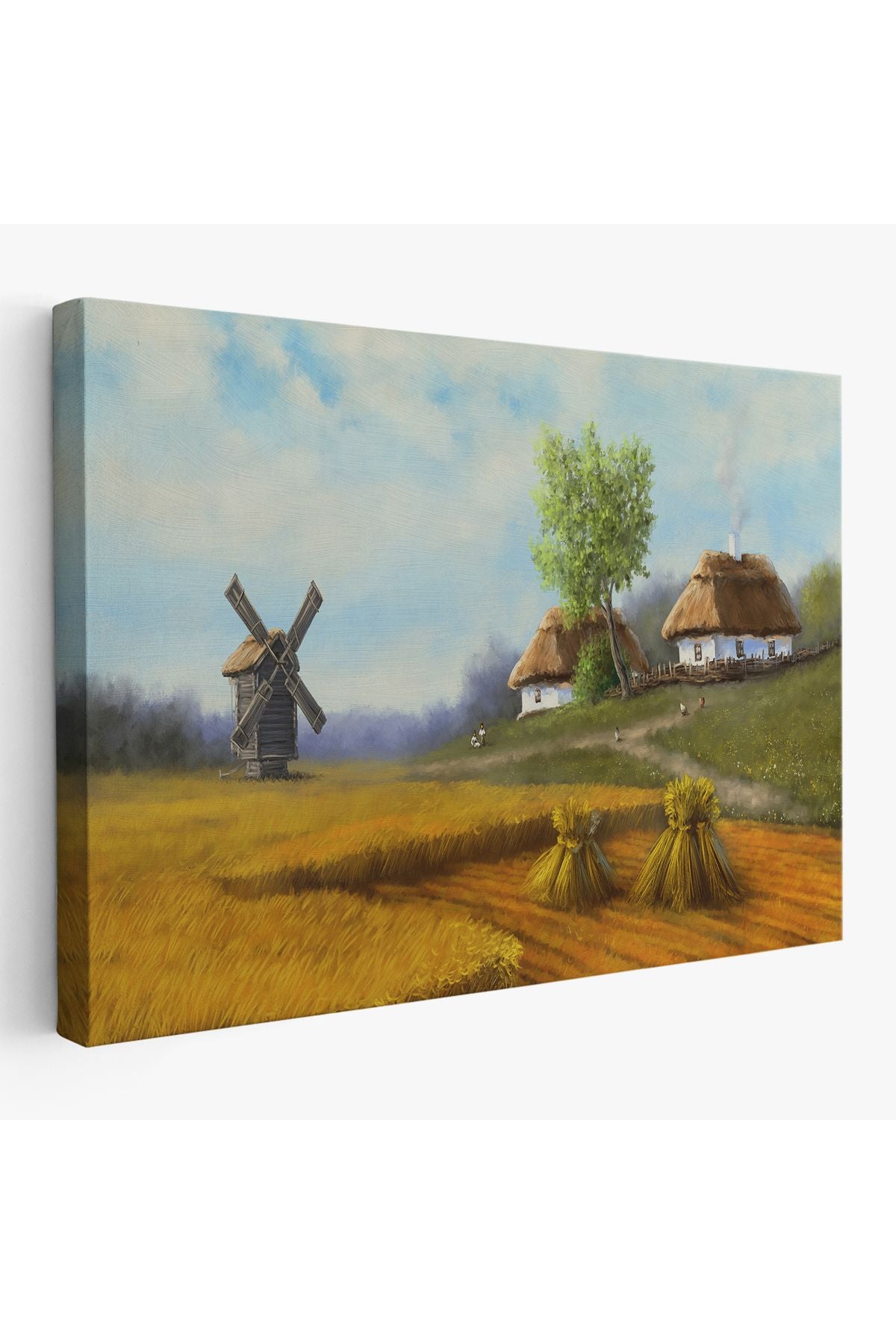 Özel Tasarım, Dekortif  BaskıUkrayna Köy Manzarası Yağlıboya Görünüm Dekoratif Tablo-3712