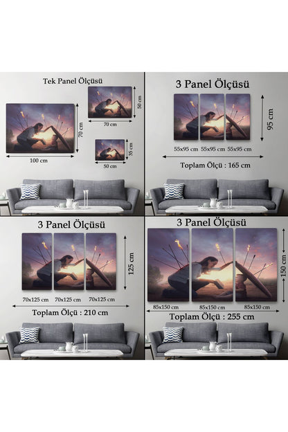 Çocuğunu Bilgi İle Koruyan Anne Kanvas Tablo, Kütüphane Posteri-5411