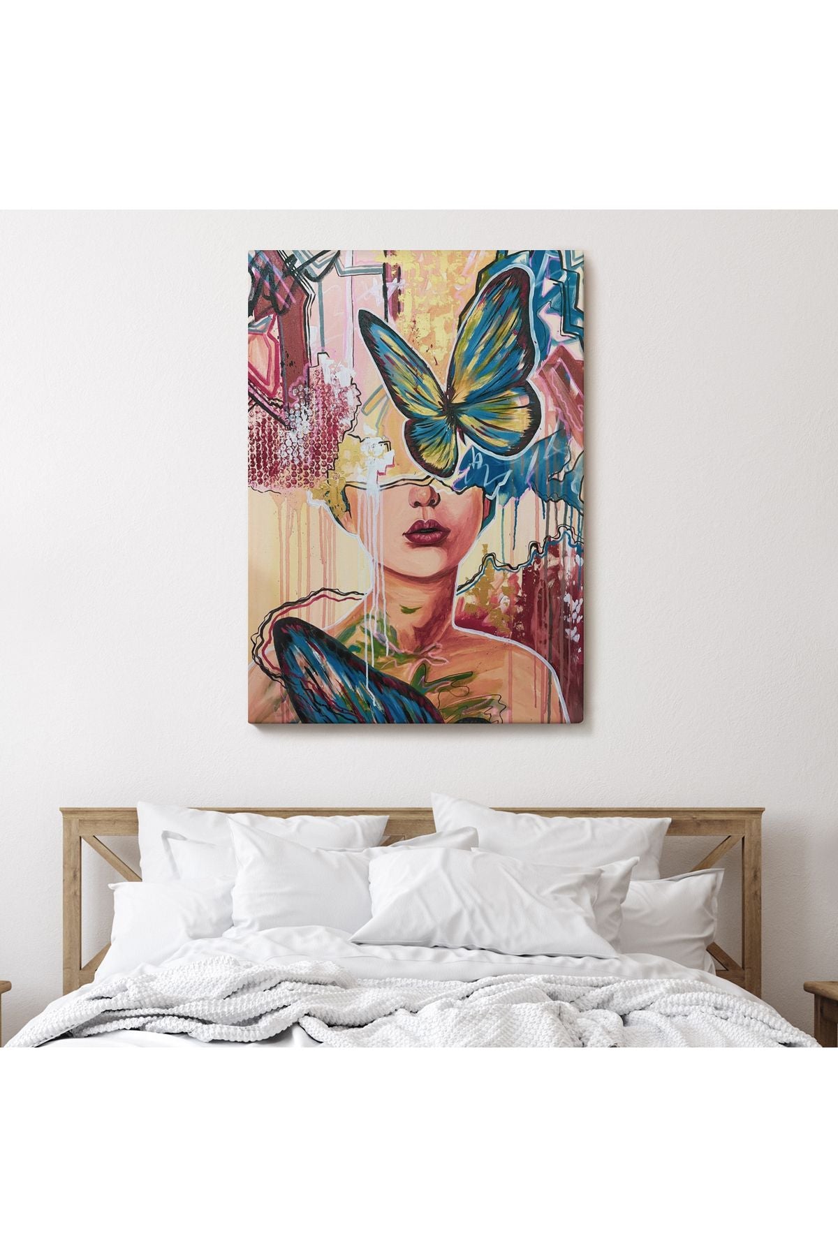 Renlki Sürreal Kadın Portresi Dekoratif Duvar Tablosu-6297