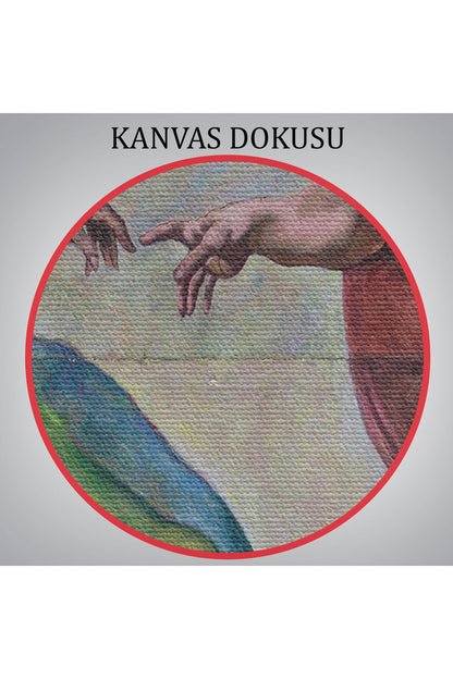 Ademin Yaratılışı Uzanan Eller Kanvas Tablo, Ademin Eli, Tanrının Eli-5186