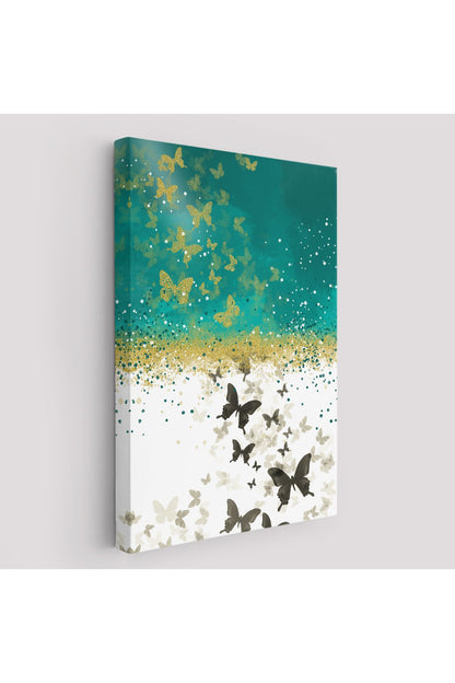 Altın ve Siyah Kelebekler Duvar Tablosu-6009