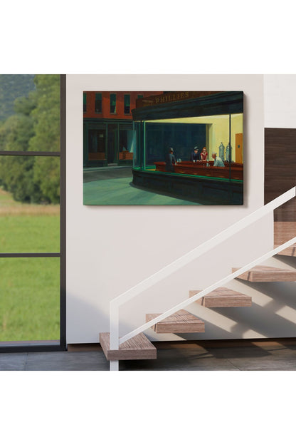 Edward Hopper'un Gecekuşları Eseri Kanvas Tablo-5158