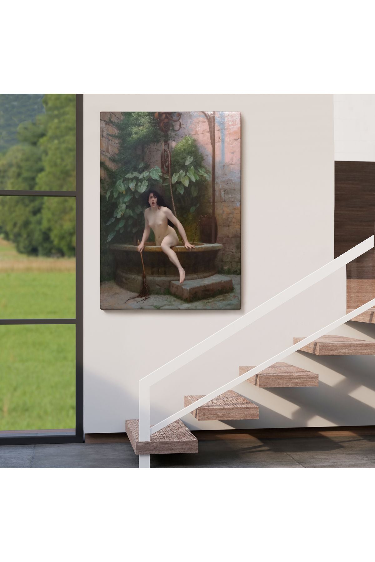 Jean-Léon Gérôme, Kuyusundan Çıkan Gerçek (La Vérité sortant du puits) Kanvas Tablo-5277