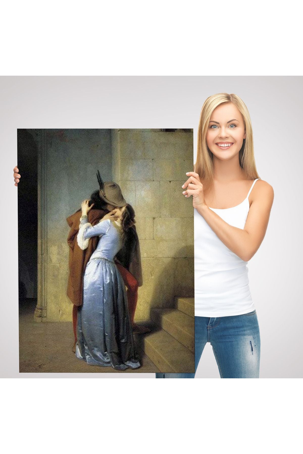 Dekoratif Duvar Tablosu-Öpücük Eseri Francesco Hayez Kanvas Tablo 6076