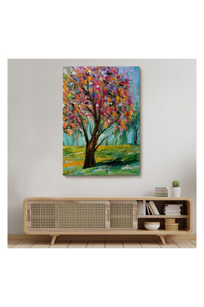 Kanvas Tablo, Duvar Dekoru, Bahar Ağacı Renkli 6144 BUNGKNV