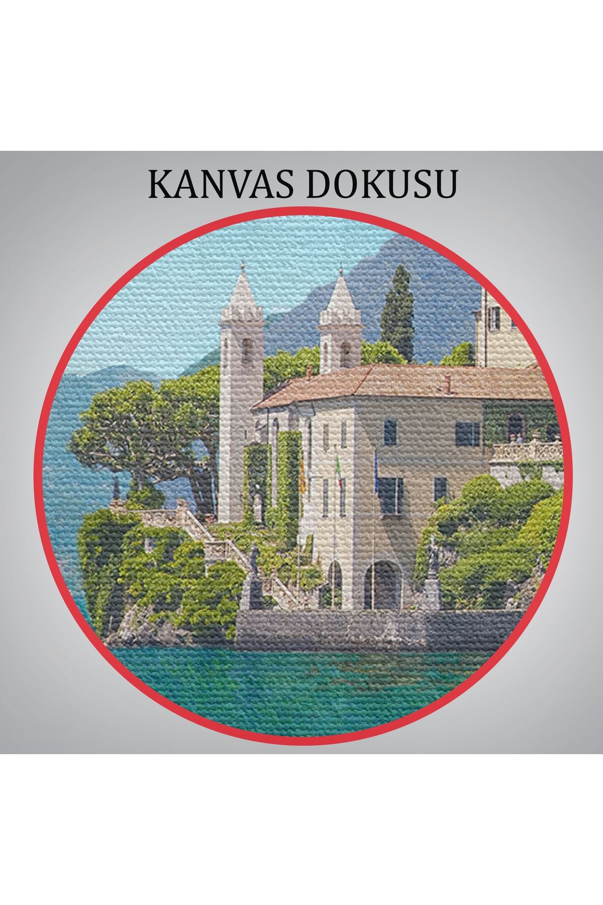 İtalya Deniz Manzaralı Yağlıboya Görünüm Dekoratif Kanvas Duvar Tablosu-3576