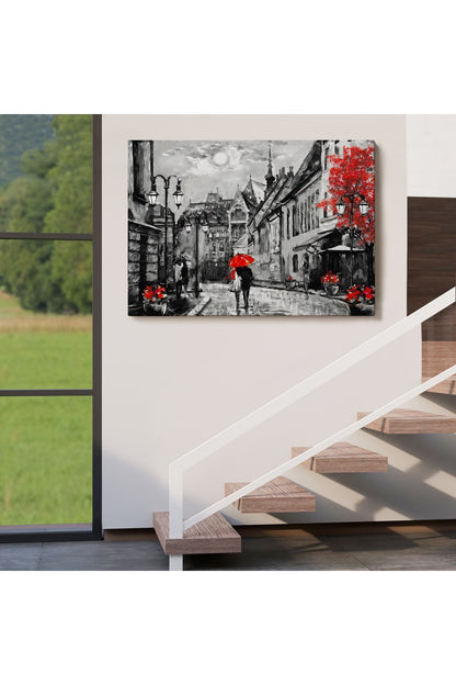 Kanvas Tablo, Duvar Dekoru, Yağlıboya Görünüm Budapeşte Sokakları Macaristan 3546 BUNGKNV
