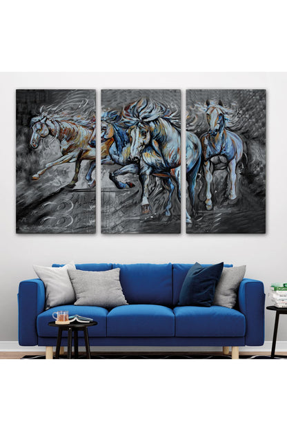 Koşan Atlar Dekoratif Duvar Tablosu-3468