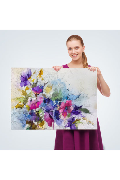 Modern Sanat Soyut Çiçekler Dekoratif Kanvas Duvar Tablo-3650