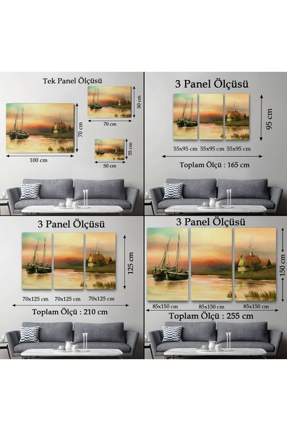 Rusya Köy Balıkçıları Manzara Duvar Tablosu-1229