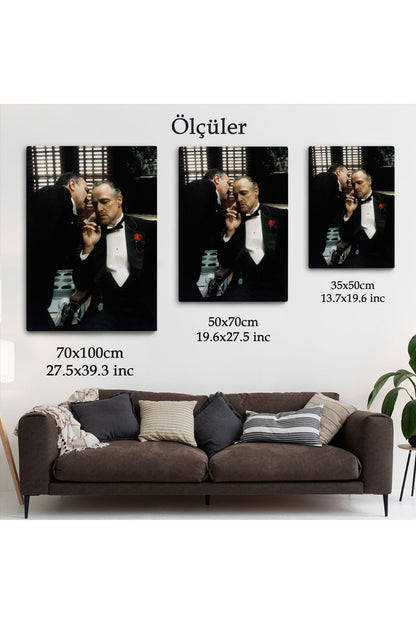 The Godfather Kanvas Tablo, Vito Corleone Film Sahnesi Kanvas Tablo-5279