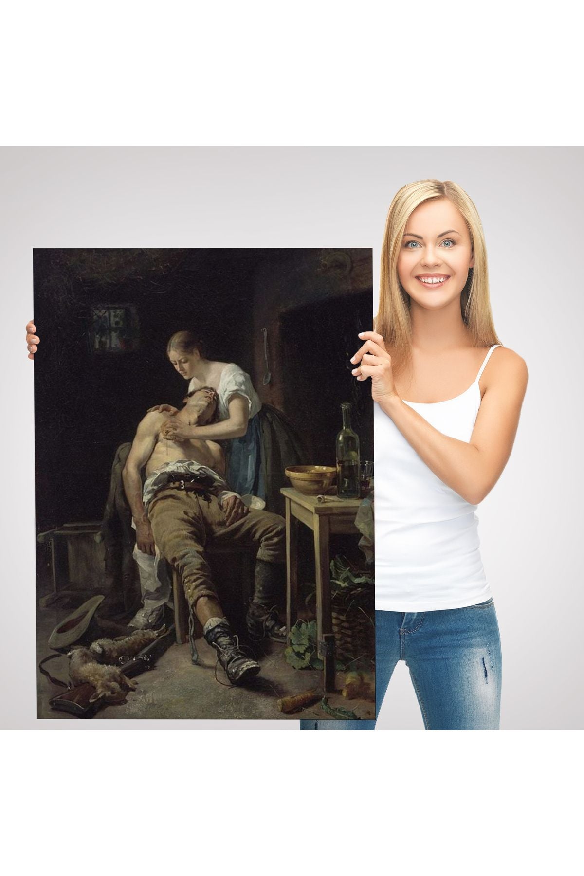 Yaralı Kaçak Avcı (1881) Duvar Tablosu-6059