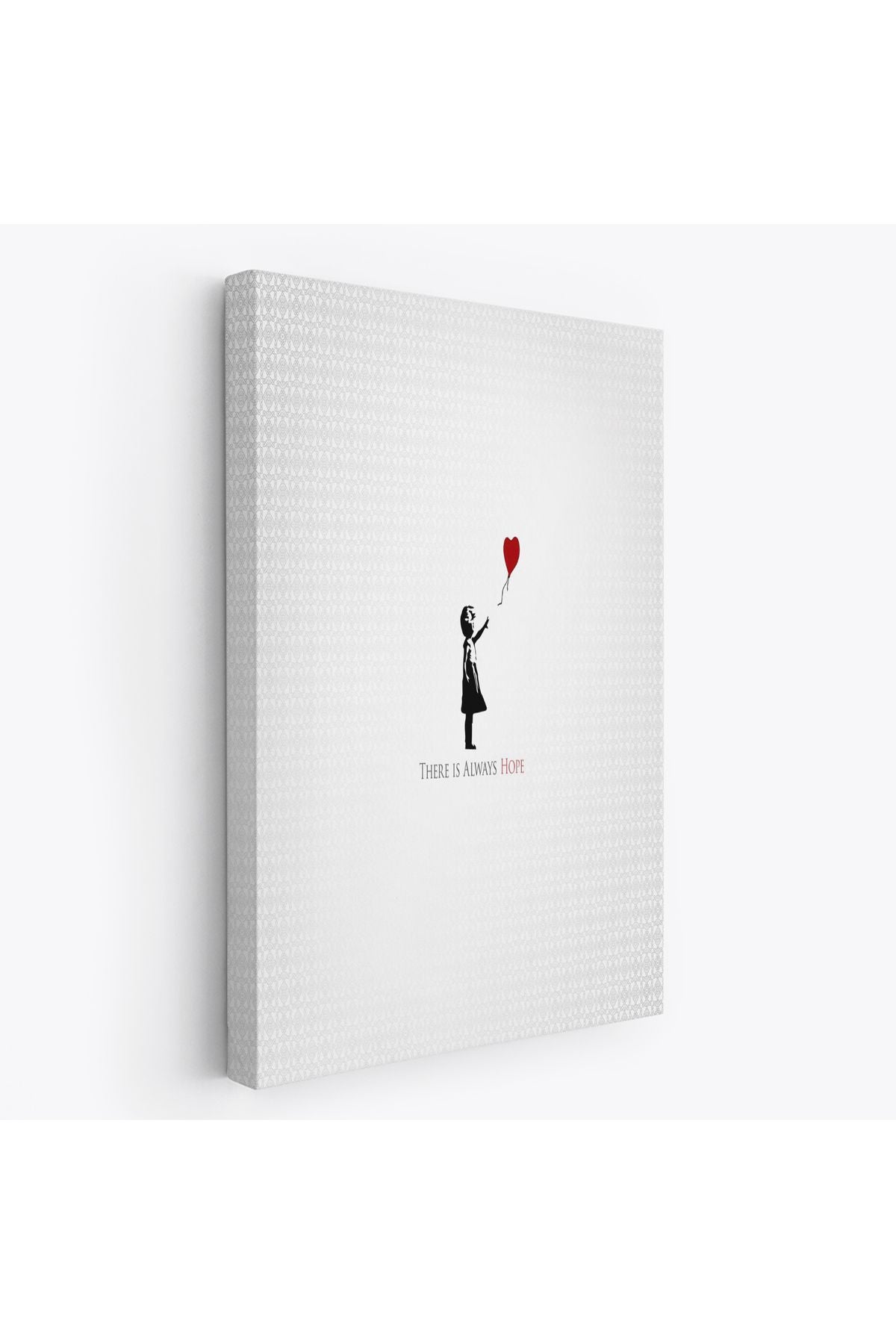 Her Zaman Umut Vardır Yazan Kanvas Tablo, Kırmızı Balonlu Kız ,Banksy Grafitti Sokak Sanatı-5135